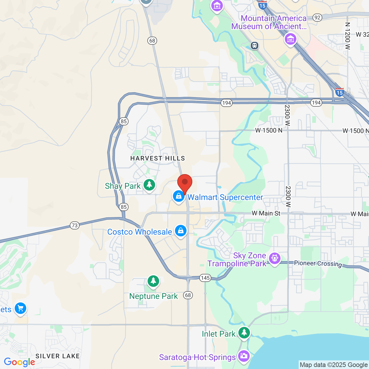 Google map image of our location in 1593 N Redwood Rd Saratoga Springs, UT